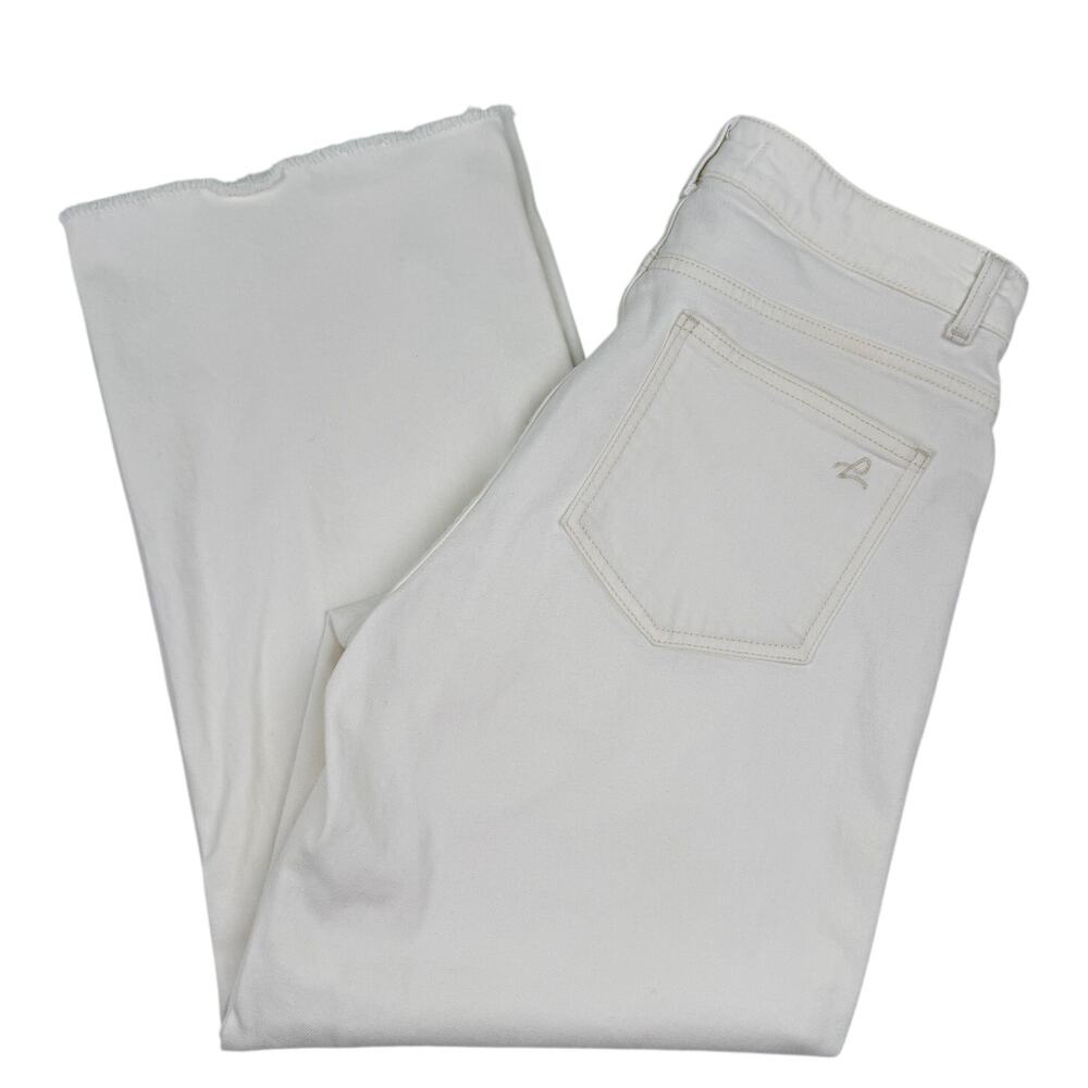 DL1961 Hepburn Wide Leg Jeans High Rise Eggshell Cropped Size 28 Stretch